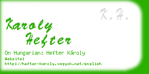 karoly hefter business card